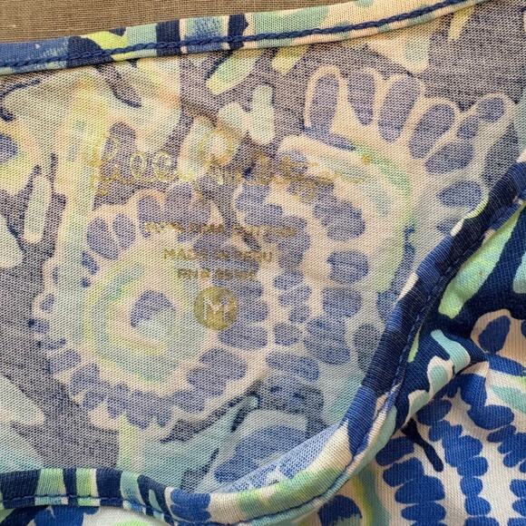 LILLY PULITZER Marlow T-Shirt Dress in Sunset Swim Indigo 3/4 Sleeve Size M - Picture 4 of 6